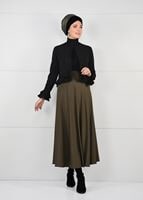 Tesettür giyim SİYAH VOLANLI BLUZ 1186