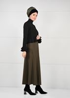 Tesettür giyim SİYAH VOLANLI BLUZ 1186