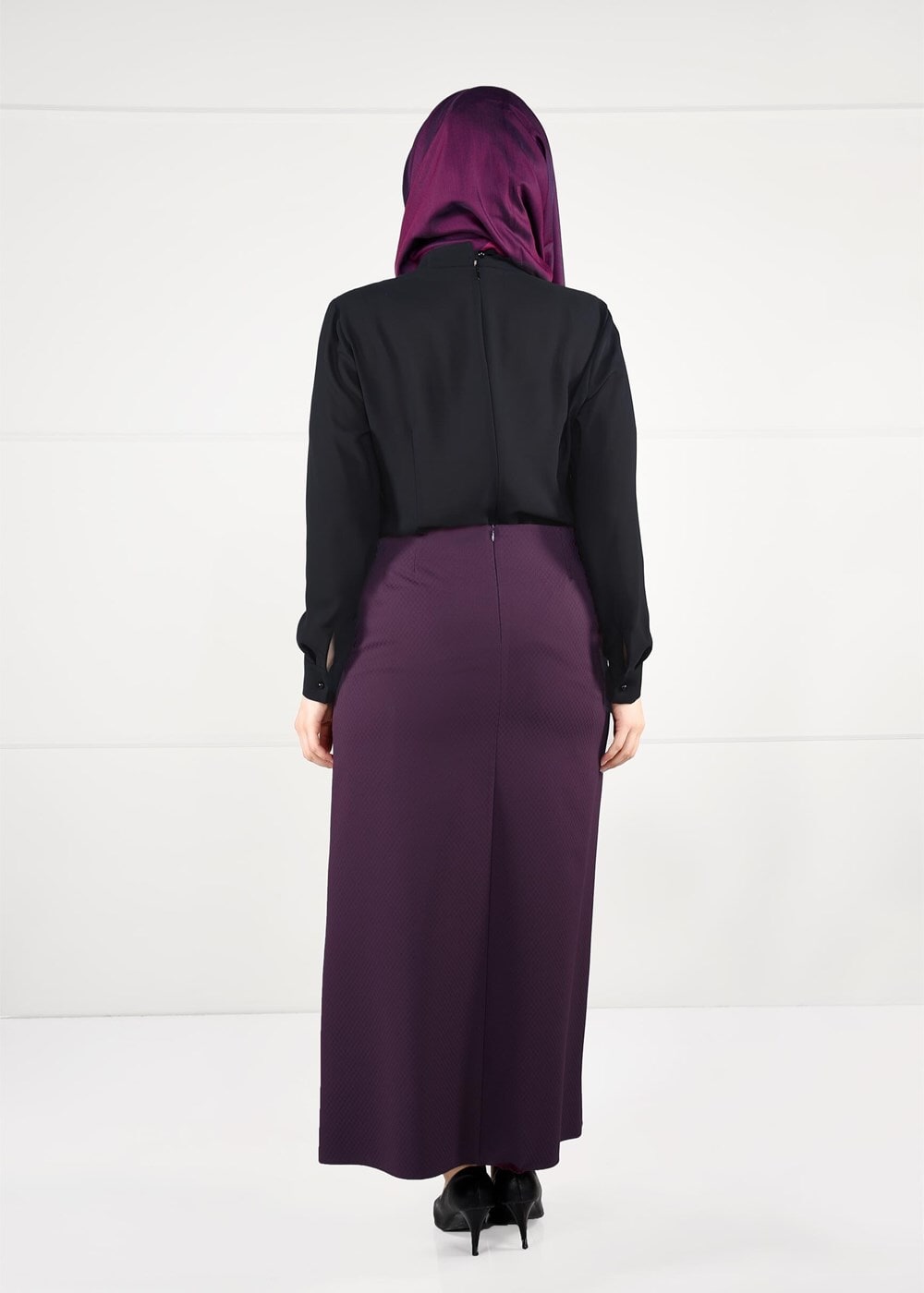 Vêtements hijab NOIR CHEMISE EN MOUSSELINE 2610 