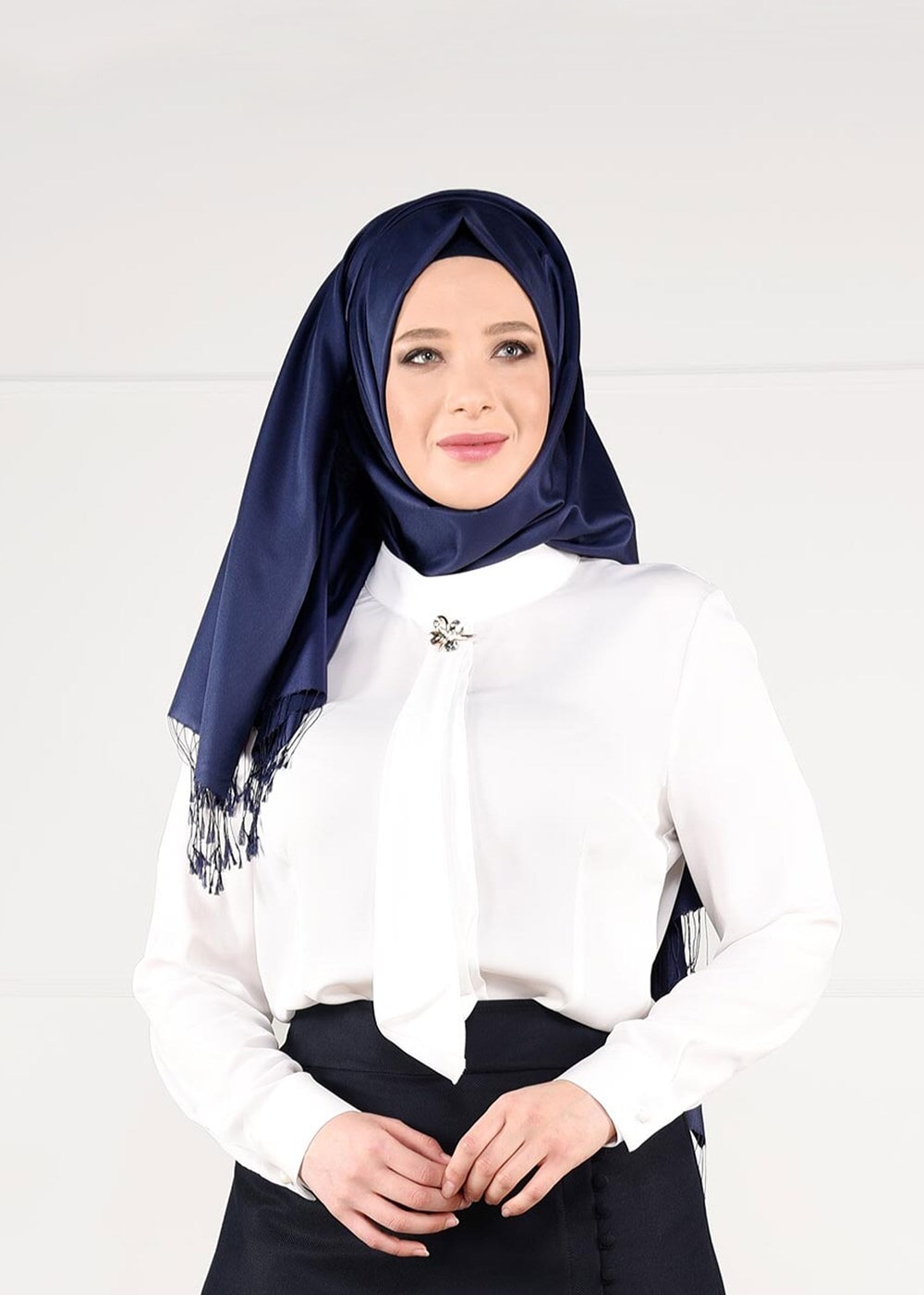 Vêtements hijab CRÈME CHEMISE EN MOUSSELINE 2610 