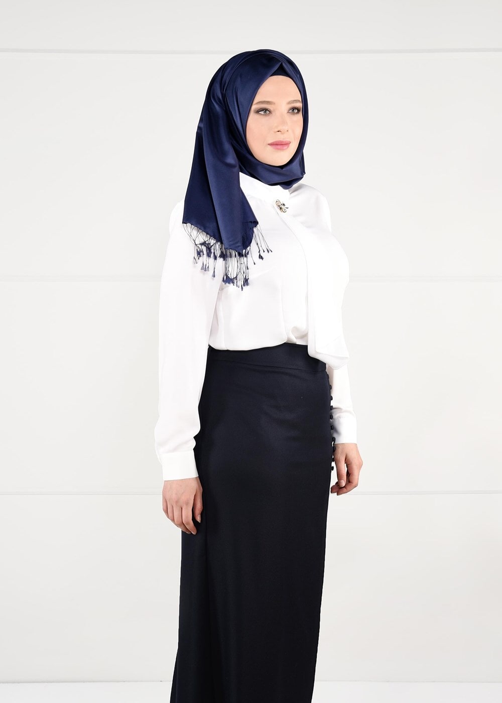 Vêtements hijab CRÈME CHEMISE EN MOUSSELINE 2610 