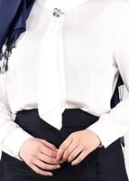 Vêtements hijab CRÈME CHEMISE EN MOUSSELINE 2610 