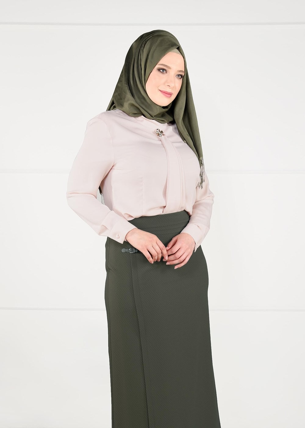 Vêtements hijab BEIGE CHEMISE EN MOUSSELINE 2610 