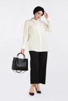 Vêtements hijab CRÈME CHEMISE À COL BOUTONNÉE 2631 