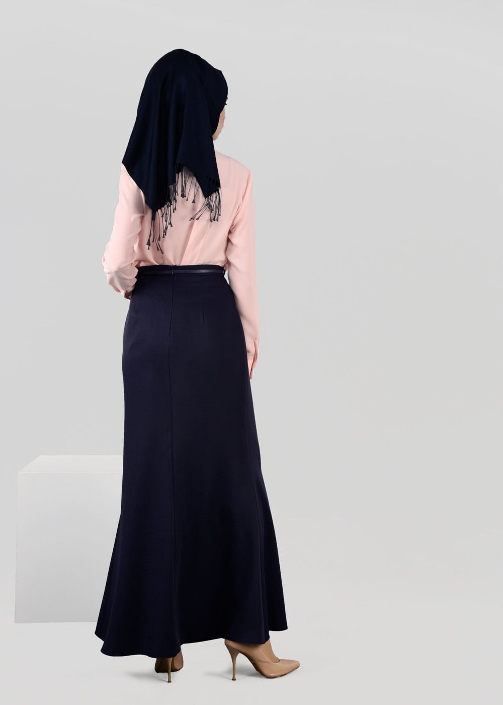 Tesettür giyim PUDRA GÜPÜRLÜ KREP BLUZ 4746 