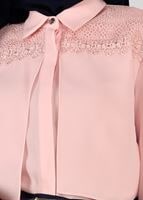 Tesettür giyim PUDRA GÜPÜRLÜ KREP BLUZ 4746 