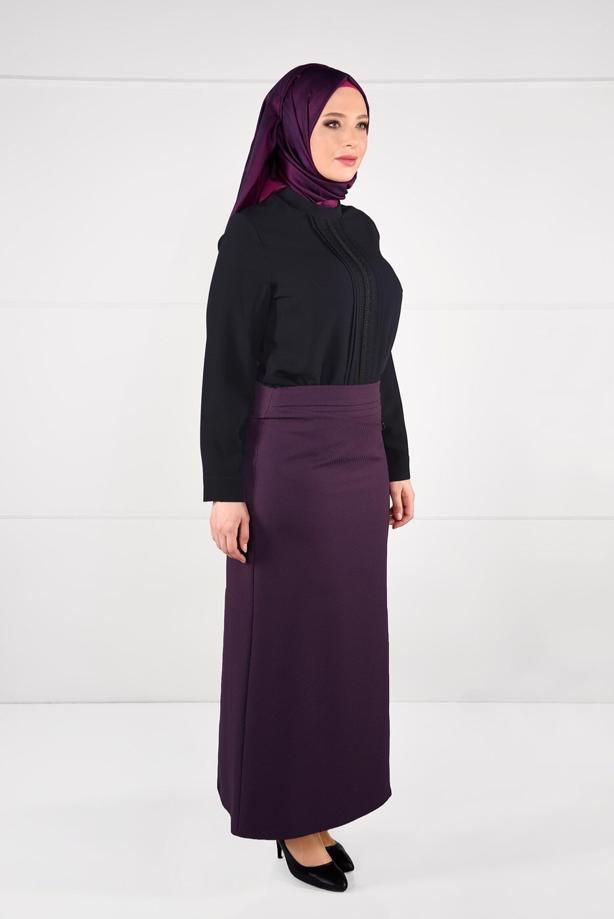 Vêtements hijab BLEU MARINE CHEMISIER À VERROTERIES 4830 - TRENDTESETTÜR
