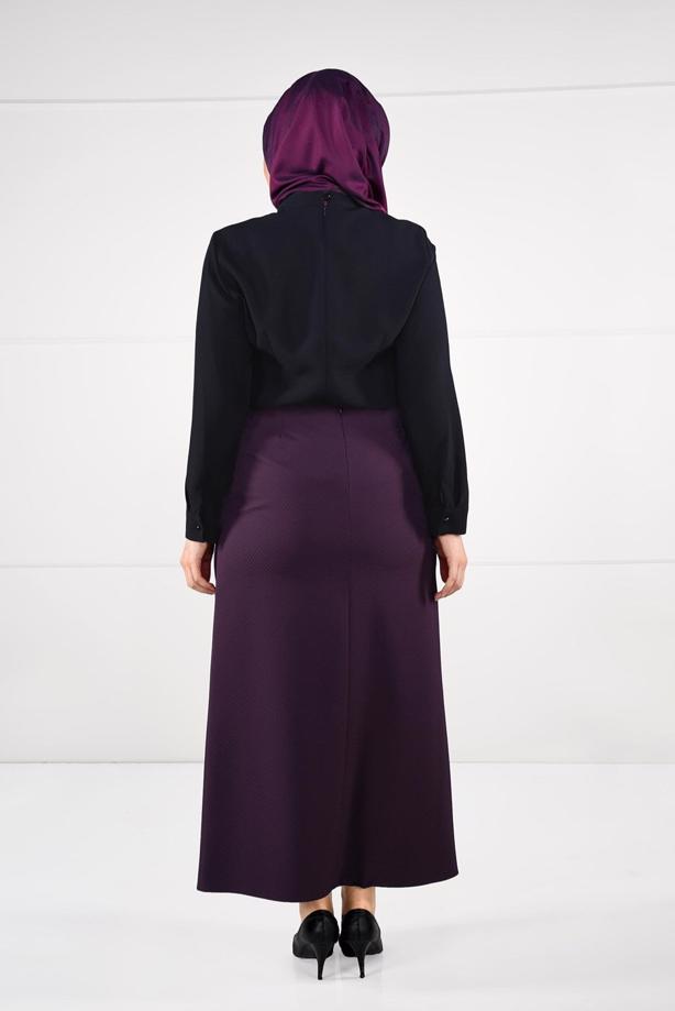 Vêtements hijab BLEU MARINE CHEMISIER À VERROTERIES 4830 - TRENDTESETTÜR