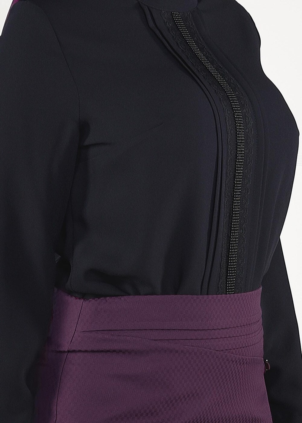 Vêtements hijab BLEU MARINE CHEMISIER À VERROTERIES 4830