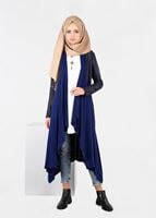 Tesettür giyim LACİVERT DESENLİ ASİMETRİK KESİM HIRKA 4997-1 