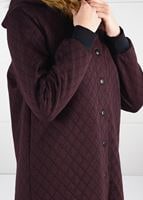 Tesettür giyim BORDO KÜRKLÜ KAPÜŞONLU CEKET 09341