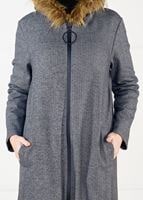 Tesettür giyim GRİ BALIKSIRTI DESENLİ CEKET 59451