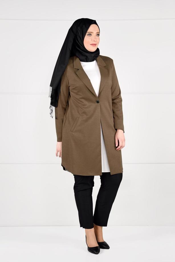 Vêtements hijab BRUN VESTE À BOUTONNÉE 2642 - TRENDTESETTÜR