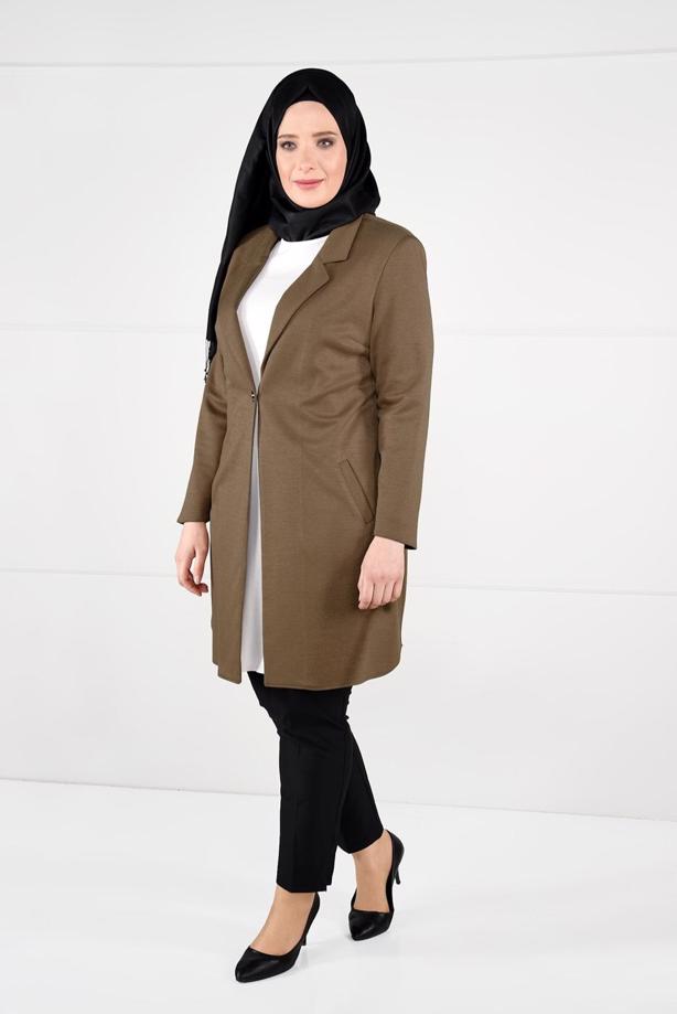 Vêtements hijab BRUN VESTE À BOUTONNÉE 2642 - TRENDTESETTÜR