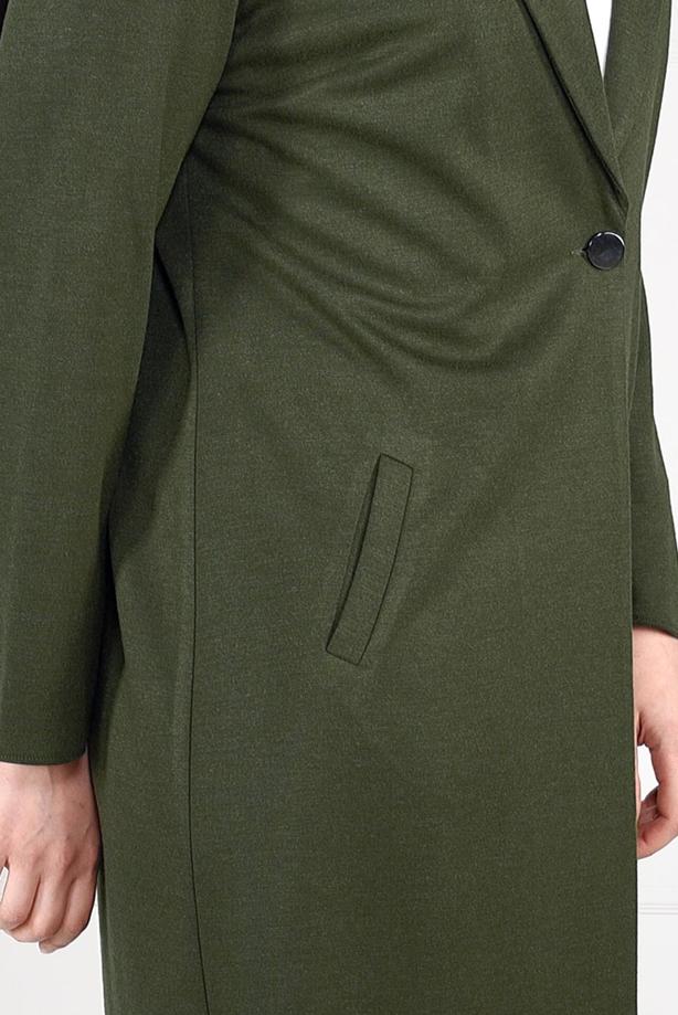 Tesettür giyim HAKİ DÜĞMELİ KLASİK KESİM CEKET 2642 - TRENDTESETTÜR