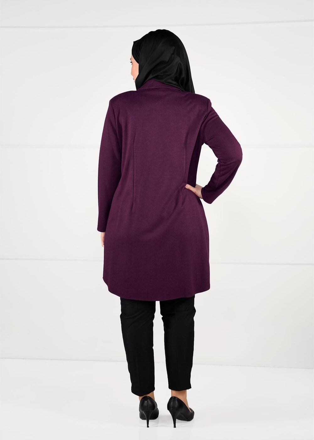 Vêtements hijab POURPRE VESTE À BOUTONNÉE 2642