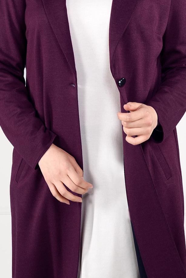 Vêtements hijab POURPRE VESTE À BOUTONNÉE 2642 - TRENDTESETTÜR