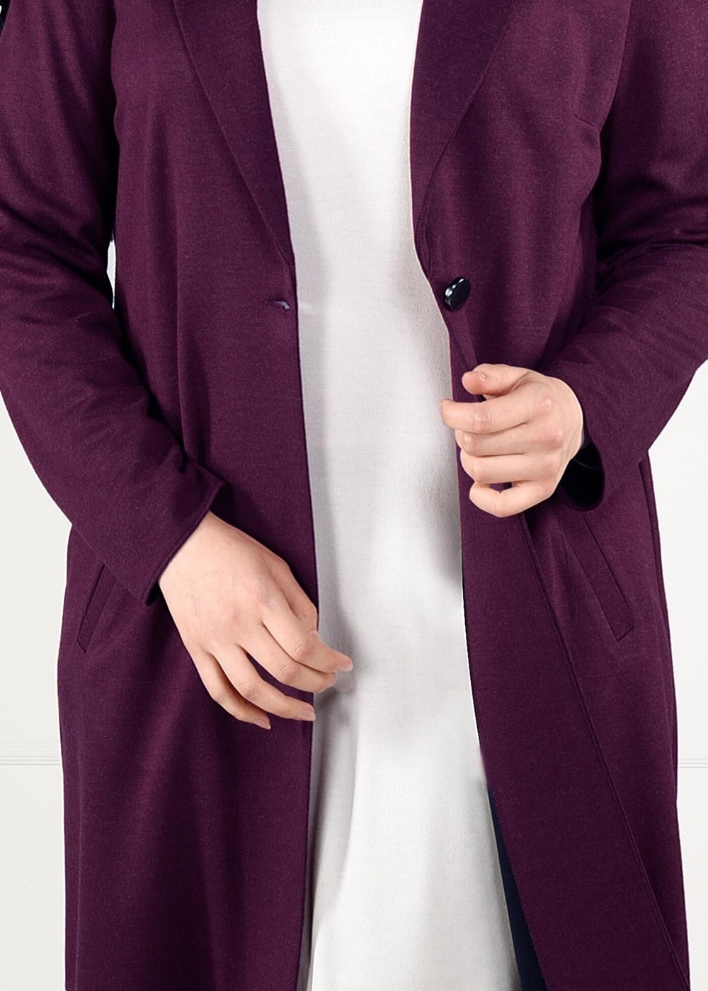 Vêtements hijab POURPRE VESTE À BOUTONNÉE 2642