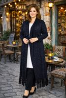 Tesettür giyim LACİVERT PÜSKÜLLÜ PENYE HIRKA T 2643	