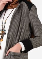 Tesettür giyim KAHVE DESENLİ DÜĞMELİ CEKET 4057 