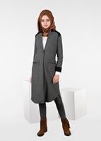 Tesettür giyim SİYAH DESENLİ DÜĞMELİ CEKET 4057 