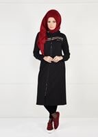 Tesettür giyim SİYAH ÖNDEN FERMUARLI SPOR CEKET 4151 