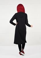 Tesettür giyim SİYAH ÖNDEN FERMUARLI SPOR CEKET 4151 