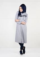 Tesettür giyim GRİ ÖNDEN FERMUARLI SPOR CEKET 4151 