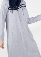 Tesettür giyim GRİ ÖNDEN FERMUARLI SPOR CEKET 4151 