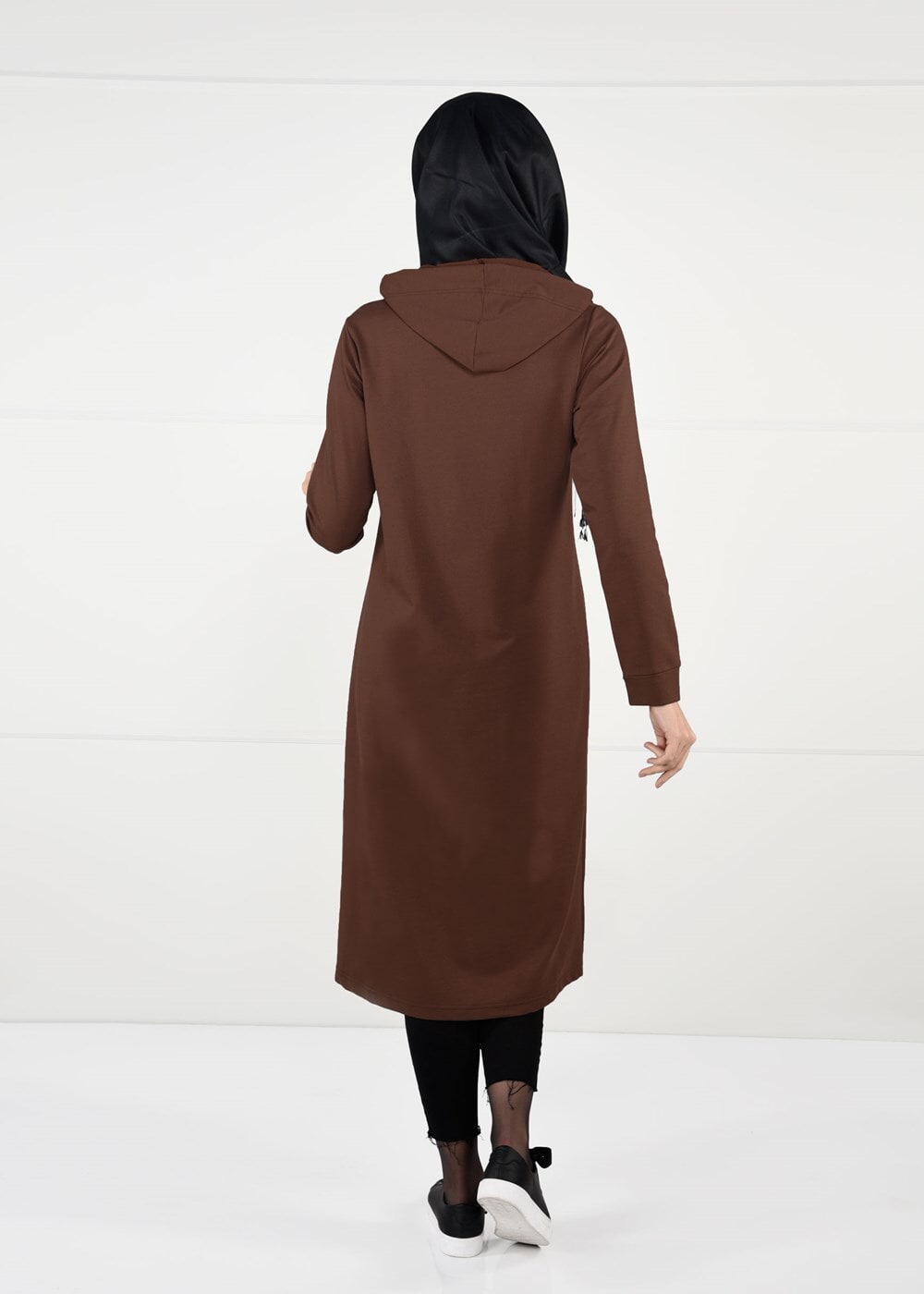 Tesettür giyim KAHVE ÖNDEN FERMUARLI SPOR CEKET 4151 