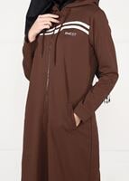Tesettür giyim KAHVE ÖNDEN FERMUARLI SPOR CEKET 4151 