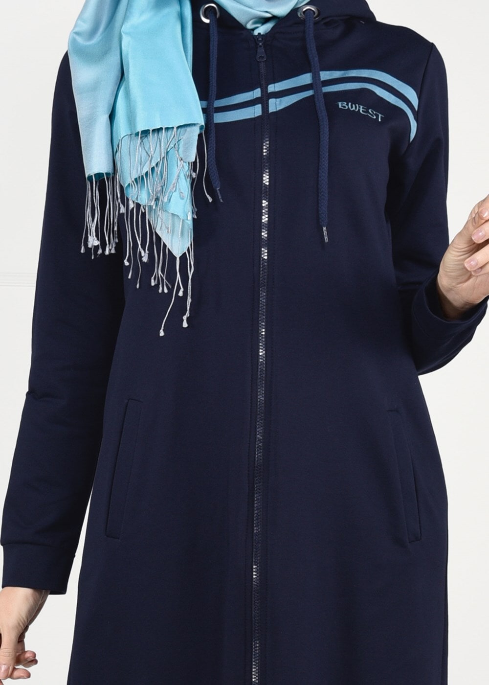 Tesettür giyim LACİVERT ÖNDEN FERMUARLI SPOR CEKET 4151 