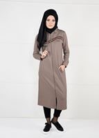 Tesettür giyim VİZON ÖNDEN FERMUARLI SPOR CEKET 4151 