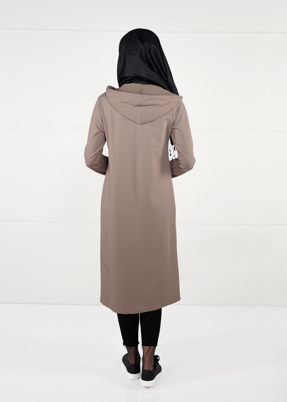 Tesettür giyim VİZON ÖNDEN FERMUARLI SPOR CEKET 4151 