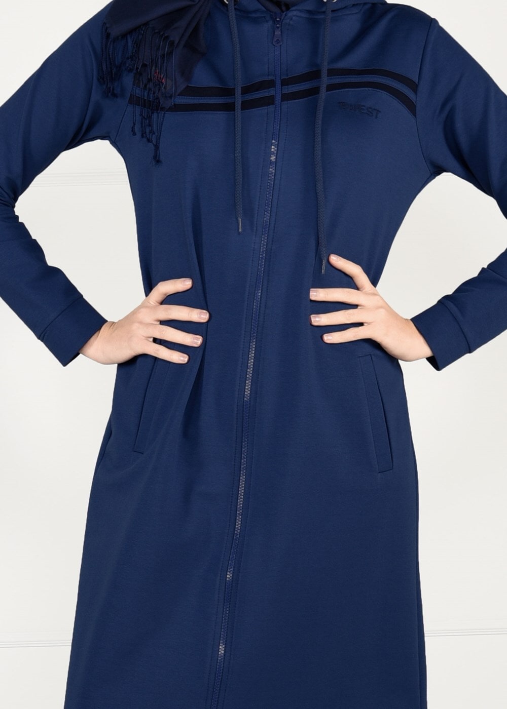 Hijab clothing NAVY BLUE ZIPPED SPORT JACKET 4151 