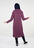 Tesettür giyim BORDO ÖNDEN FERMUARLI SPOR CEKET 4151 