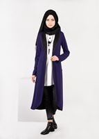 Tesettür giyim MOR OVAL KESİM CEPLİ CEKET 4754 