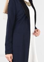 Tesettür giyim LACİVERT OVAL KESİM CEPLİ CEKET 4754 