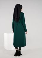 Tesettür giyim YEŞİL YAKASI DETAYLI CEKET 4756 