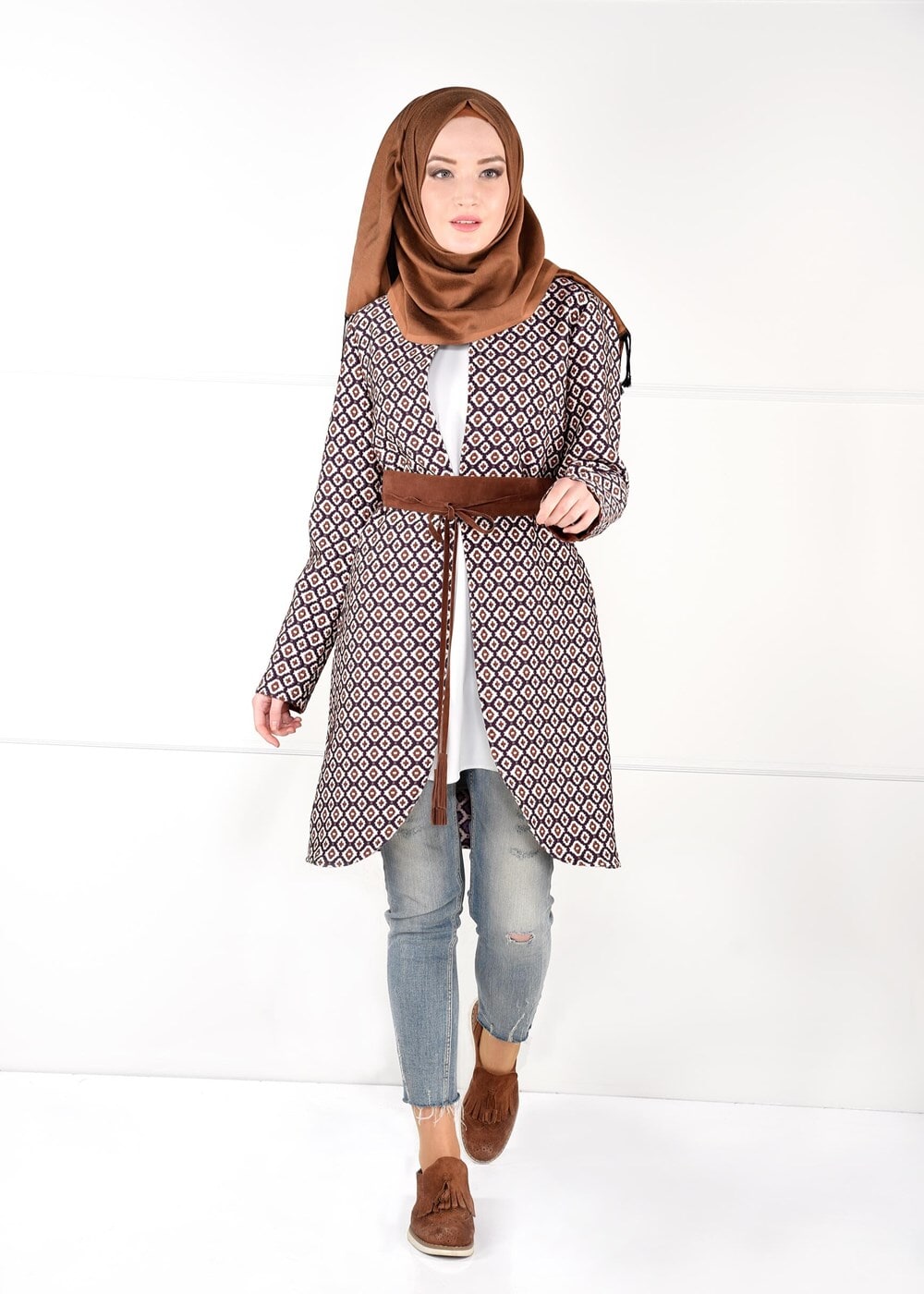 Tesettür giyim MOR DESENLİ CEKET 4769 