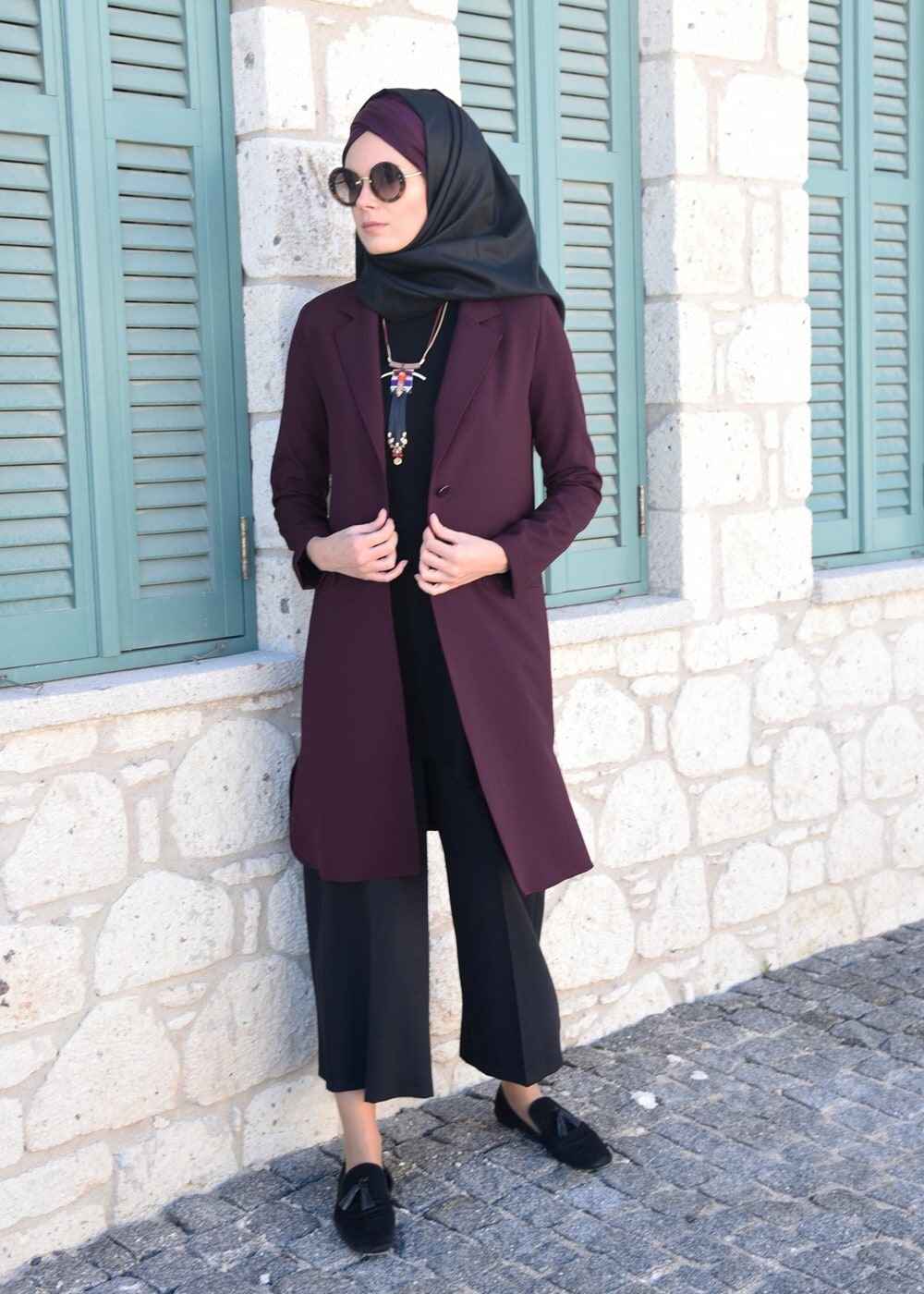 Tesettür giyim MÜRDÜM YANLARI YIRTMAÇLI BLAZER CEKET 4896 