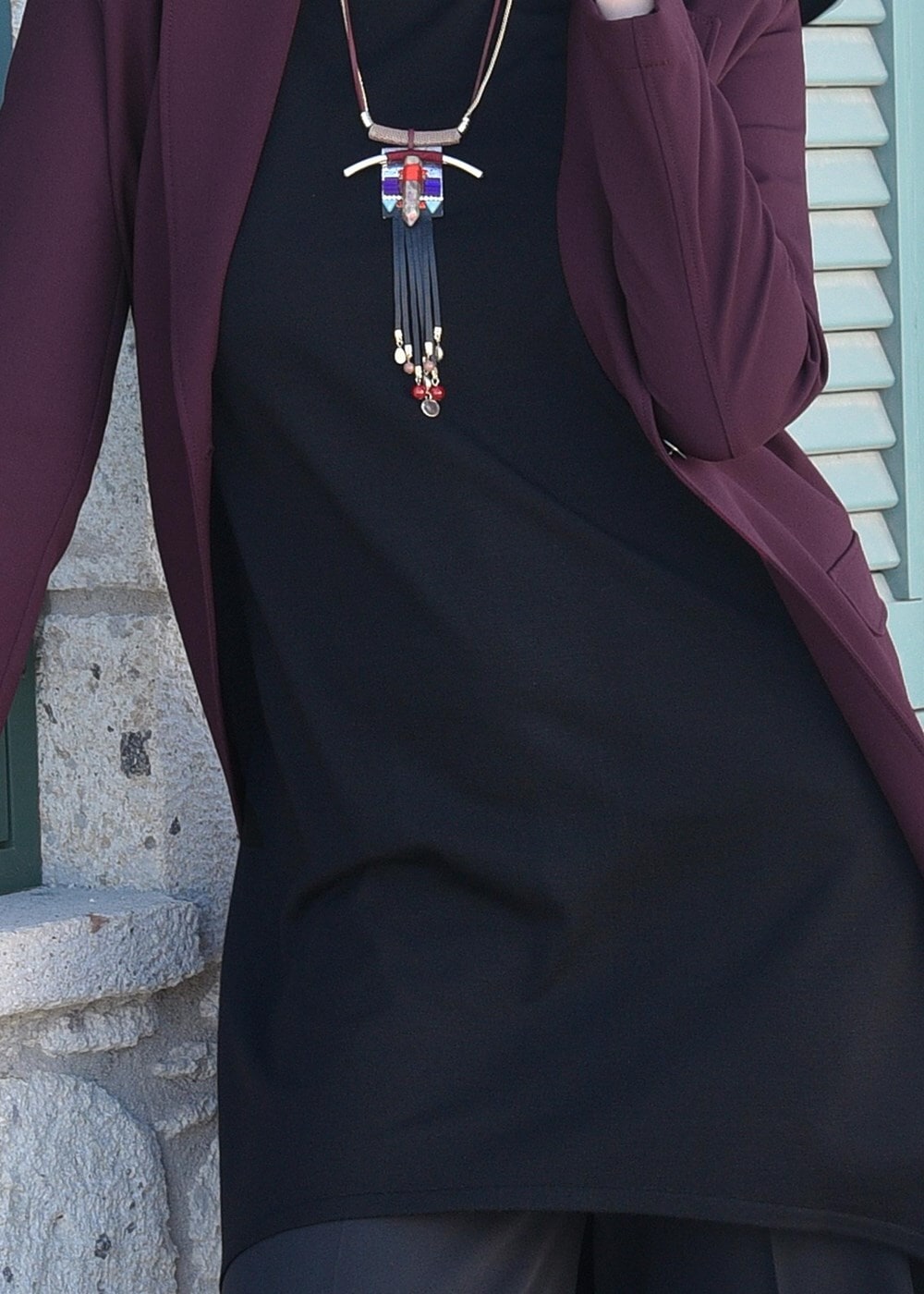 Tesettür giyim MÜRDÜM YANLARI YIRTMAÇLI BLAZER CEKET 4896 