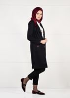 Tesettür giyim SİYAH ARMA DETAYLI DÜĞMELİ CEKET 4899 