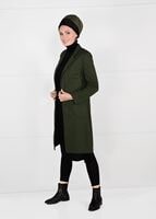 Tesettür giyim HAKİ ARMA DETAYLI DÜĞMELİ CEKET 4899 