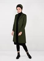 Tesettür giyim HAKİ ARMA DETAYLI DÜĞMELİ CEKET 4899 