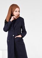 Tesettür giyim LACİVERT ARMA DETAYLI DÜĞMELİ CEKET 4899 