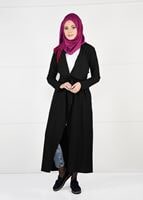 Tesettür giyim SİYAH KUŞAK DETAYLI CEKET 4932 