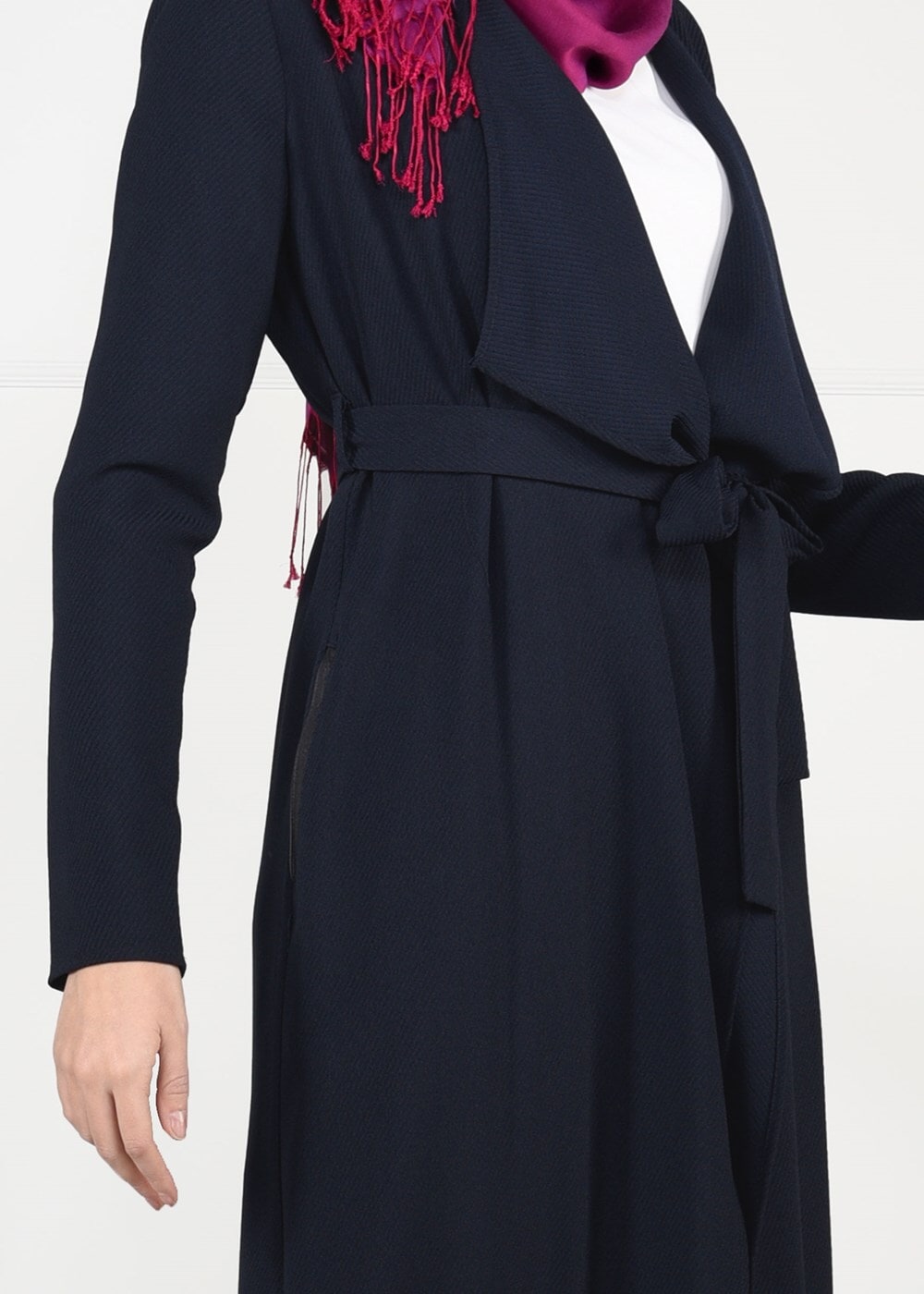 Tesettür giyim LACİVERT KUŞAK DETAYLI CEKET 4932 