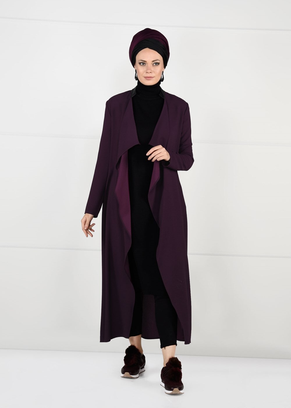 Tesettür giyim MÜRDÜM KUŞAK DETAYLI CEKET 4932 