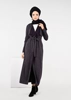 Vêtements hijab PRUNE VESTE AVEC CEINTURE 4933 